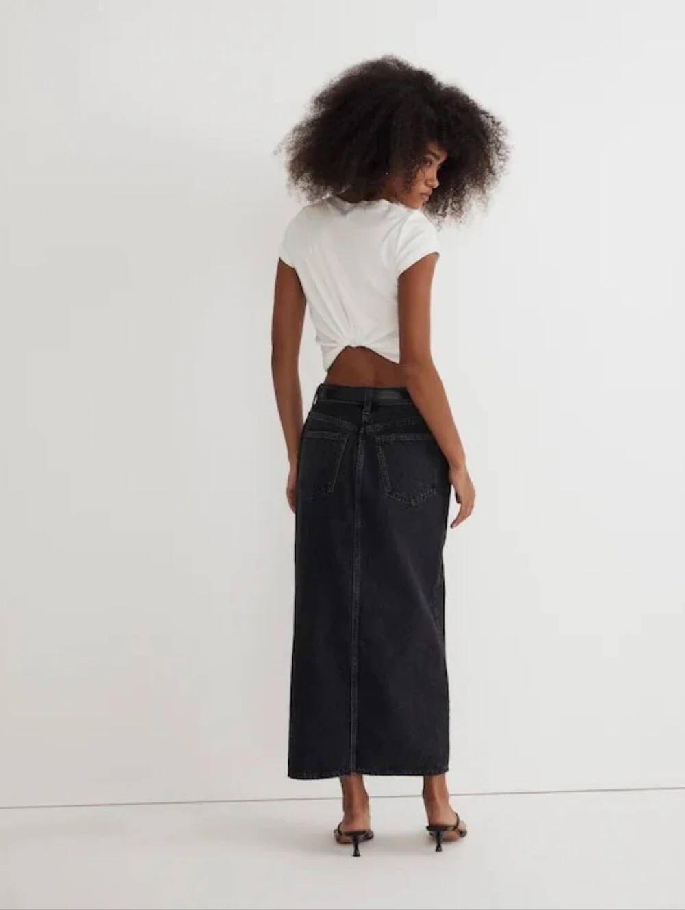 Madewell Denim Mid-Rise Maxi Skirt in Lunar Wash size 30 NWT